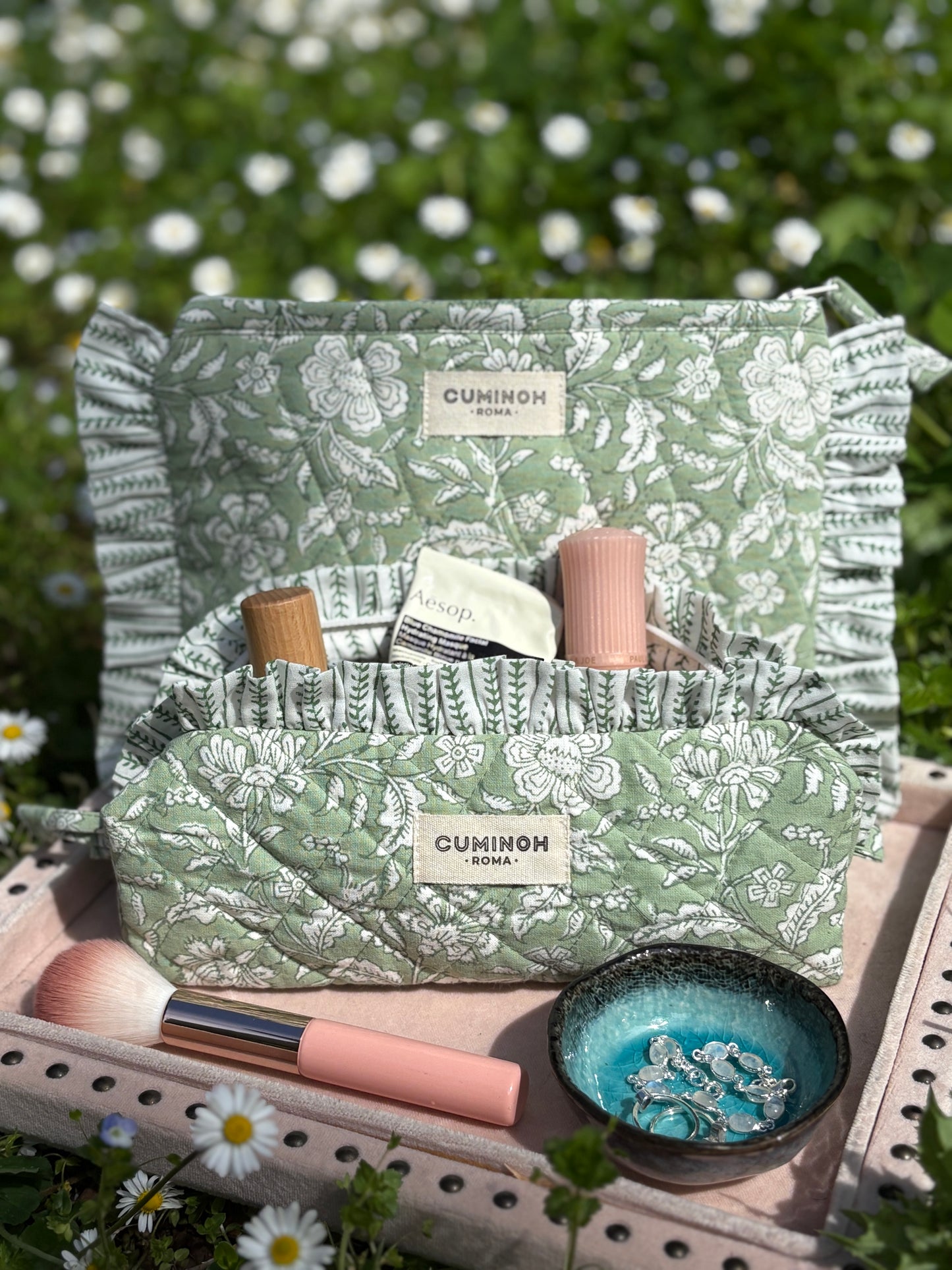 ROUCHES POUCH - TUSCANY SAGE - SET OF 2
