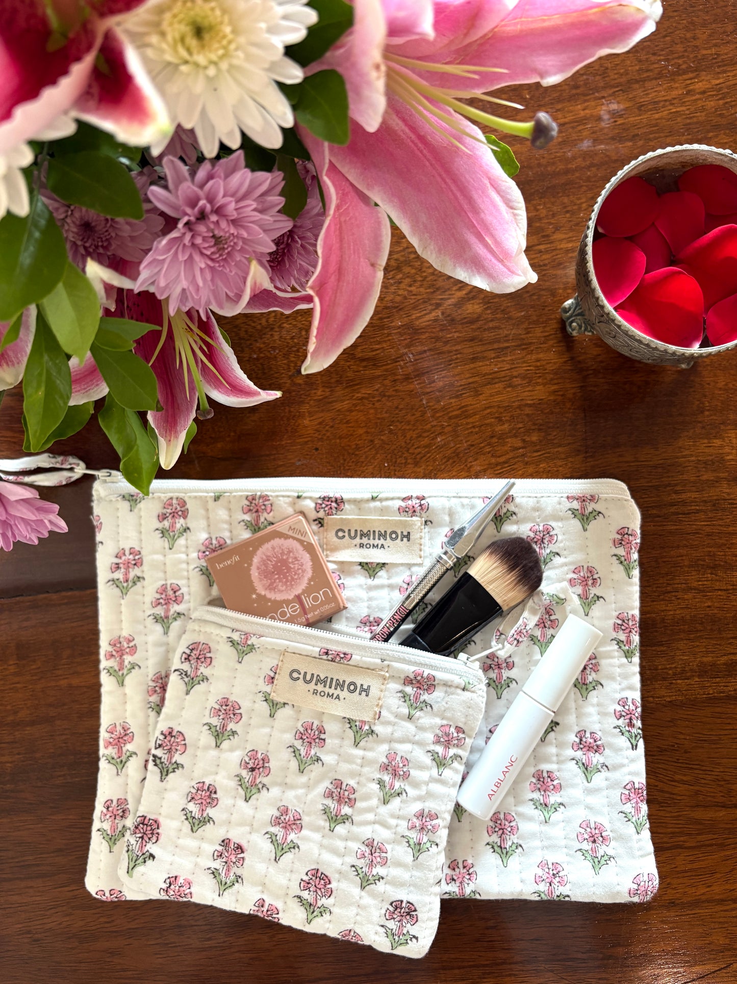 SMALL & MINI FLAT POUCH - FLORAL BABY - SET OF 2