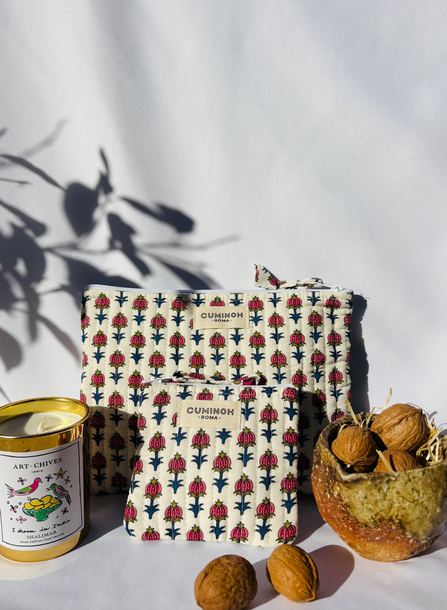 SMALL & MINI FLAT POUCH - POMEGRANADE - SET OF 2