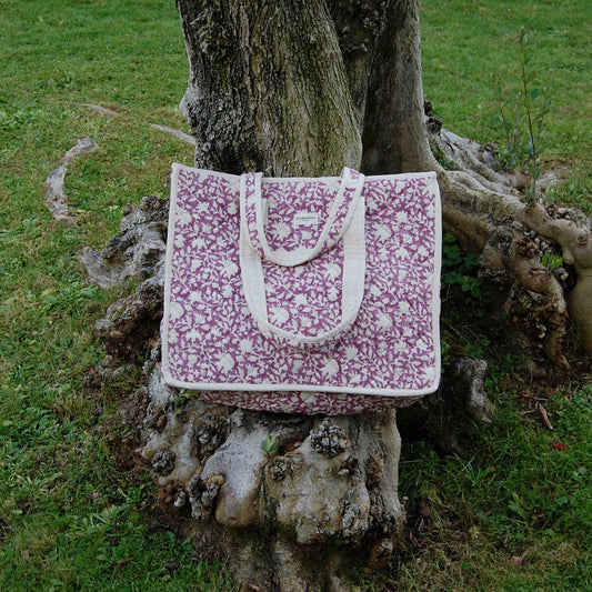 SHOPPING ZIP BAG - PURPLE LILY