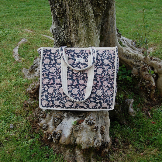 SHOPPING ZIP BAG - MIDNIGHT DAFFODILS