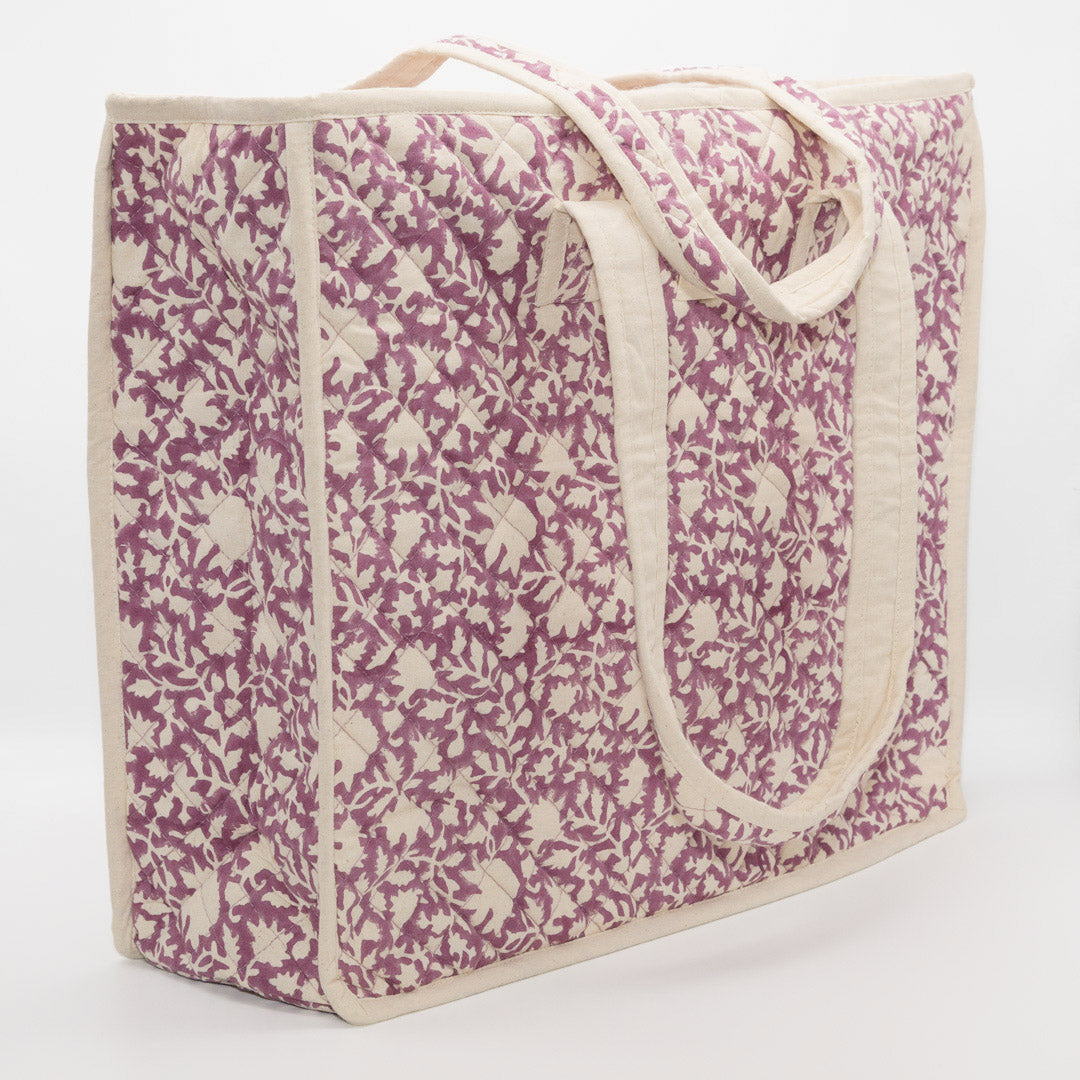 SHOPPING ZIP BAG - PURPLE LILY