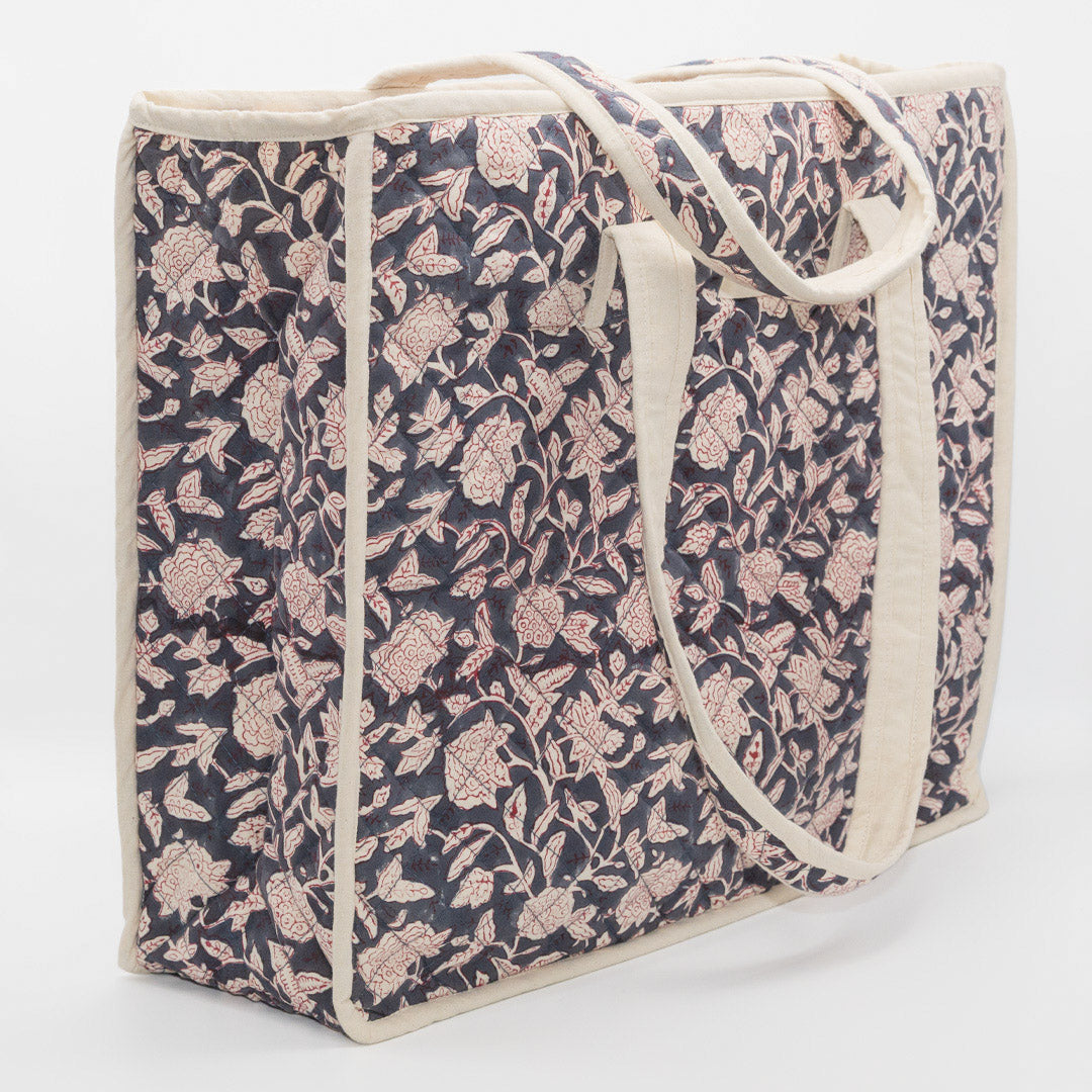 SHOPPING ZIP BAG - MIDNIGHT DAFFODILS