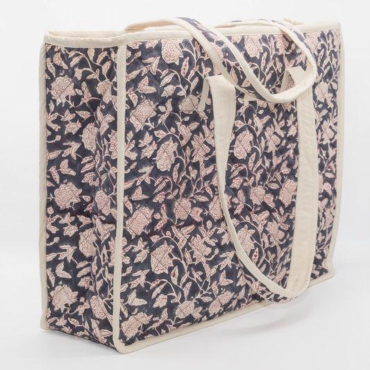 SHOPPING ZIP BAG - MIDNIGHT DAFFODILS